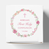 Rosa Blume Erste Kommune Herz Geschenkschachtel (Oben)