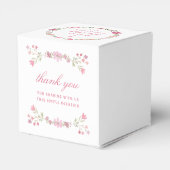 Rosa Blume Erste Kommune Herz Geschenkschachtel (Rückseite)