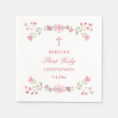 Rosa Blume Erste Kommune Serviette (Vorderseite)