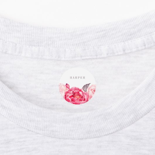 Rosa Blume Etiketten (Befestigt)