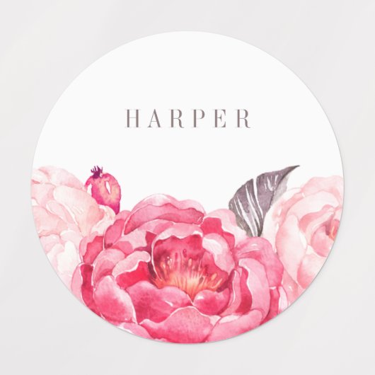 Rosa Blume Etiketten (Design 1)