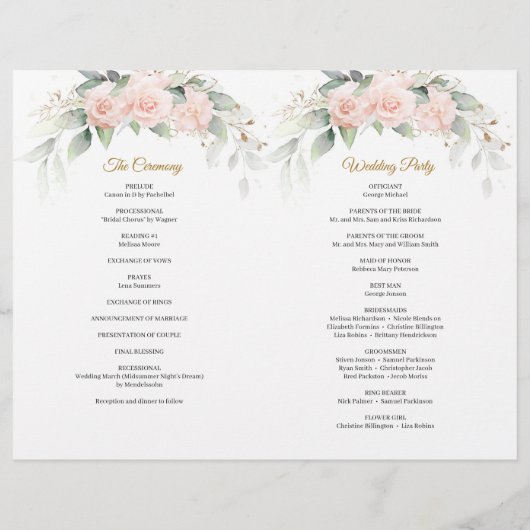 Rosa Blume-Eukalyptus-Goldrahmen (Rückseite)