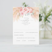 Rosa Blume Exotic Wedding RSVP Karte (Stehend Vorderseite)