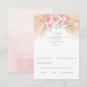 Rosa Blume Exotic Wedding RSVP Karte (Vorne/Hinten)