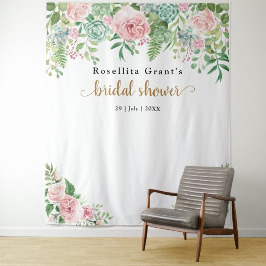 Rosa Blume Fab Cooles Brautparty Tapestry Wandteppich (Beispiel)