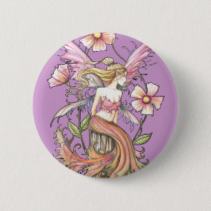 Rosa Blume Fairy Art Button