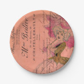 Rosa Blume Fairy Pappteller (Vorderseite)