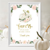 Rosa Blume fallen Pumpkin Baby Duschfavoriten Schi Poster