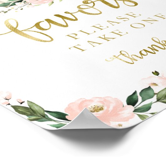 Rosa Blume fallen Pumpkin Baby Duschfavoriten Schi Poster (Ecke)