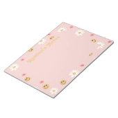 Rosa Blume Farbiges Retromuster personalisiert Notizblock (angewinkelt)