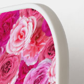 Rosa Blume Farbtöne Rosa Blütenfarben Personalisie Pickleball Schläger (Linke Seite)