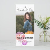 Rosa Blume Feier des Lebens Fotokarte (Stehend Vorderseite)