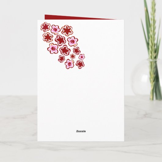 Rosa Blume Feiertagskarte (Rückseite)