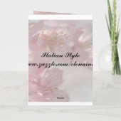 Rosa Blume Feiertagskarte (Rückseite)