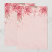 rosa Blume Feiertagskarte (Vorne/Hinten)