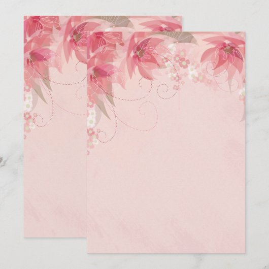 rosa Blume Feiertagskarte (Vorne/Hinten)