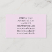 Rosa Blume Feminine Visitenkarte (Rückseite)