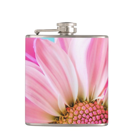 Rosa Blume Flachmann (Vorderseite)