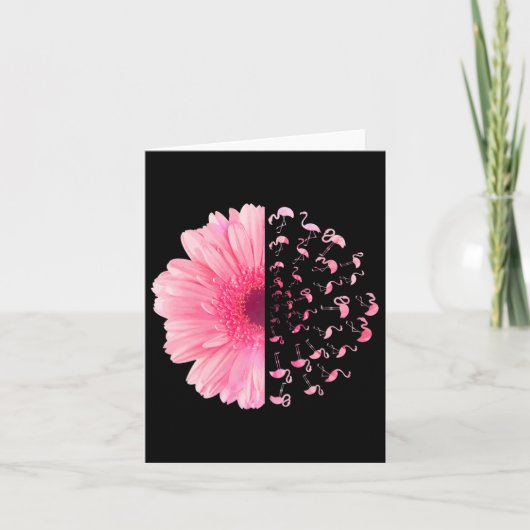 Rosa Blume Flamingo Brustkrebs Monat Karte (Vorderseite)