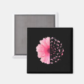 Rosa Blume Flamingo Brustkrebs Monat Magnet (Vorderseite/Rückseite)