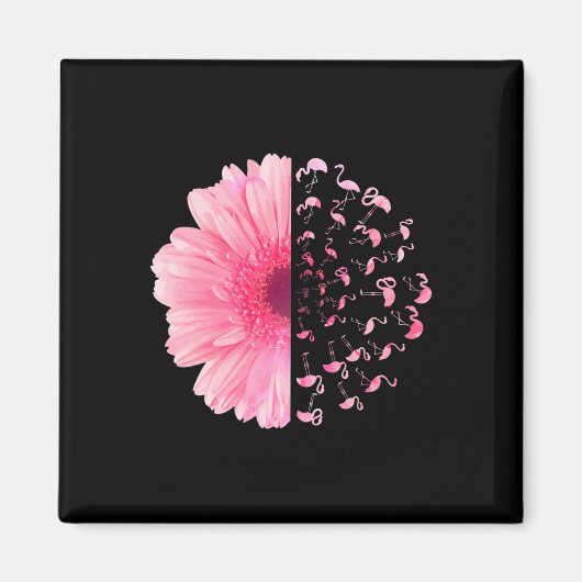 Rosa Blume Flamingo Brustkrebs Monat Magnet (Vorne)
