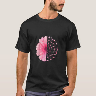 Rosa Blume Flamingo Brustkrebs Monat T-Shirt