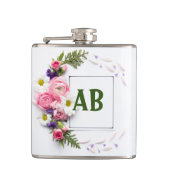 Rosa Blume Flasche Flachmann (Vorderseite)