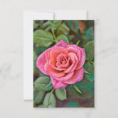 Rosa Blume Flat Birthday Card Karte (Vorderseite)