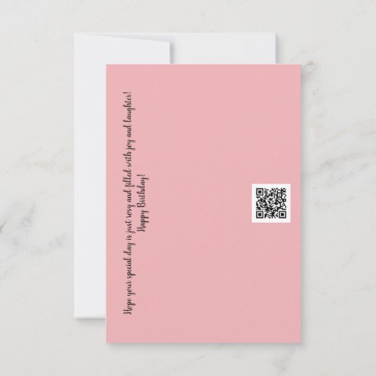 Rosa Blume Flat Birthday Card Karte (Rückseite)