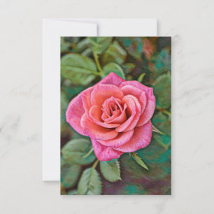 Rosa Blume Flat Birthday Card Karte