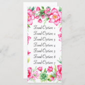 Rosa Blume Flat Menu Menükarte (Vorne/Hinten)