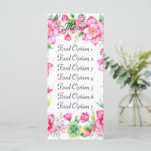 Rosa Blume Flat Menu Menükarte (Stehend Vorderseite)