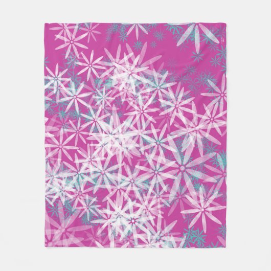 Rosa Blume Fleece Blankon (Vorderseite)
