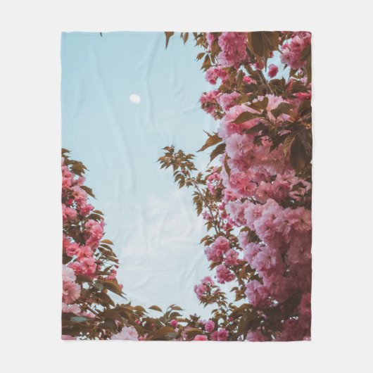 Rosa Blume Fleecedecke (Vorderseite)