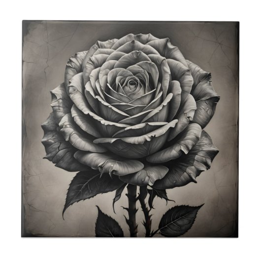 Rosa Blume Fliese (Vorderseite)