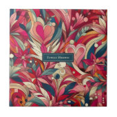 Rosa Blume Fliese (Vorderseite)