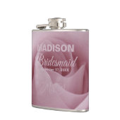 Rosa Blume Floral Bridesmaid Flachmann (Links)