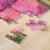 Rosa Blume Floral Wasserfarbe Kunst Puzzle (Seite)
