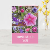 Rosa Blume Floralische Rose Petunia Denken Sie an  Karte (Gelbe Blume)