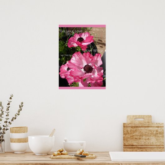 Rosa Blume Florenz Hütte Garten Poster (Küche)