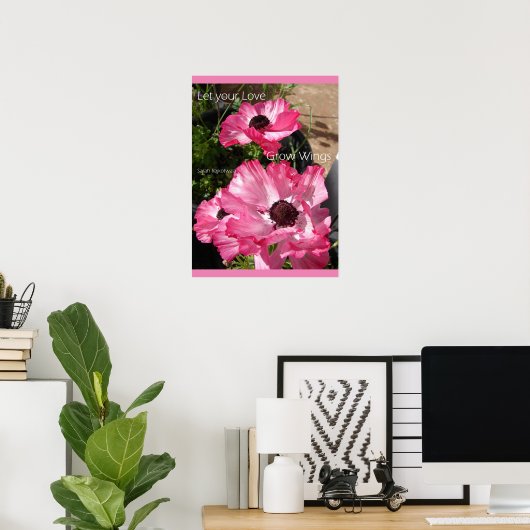 Rosa Blume Florenz Hütte Garten Poster (Heimbüro)