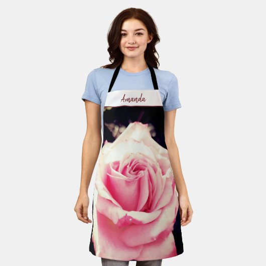 Rosa Blume Foto Bestes Oma-Script Schürze (Getragen)