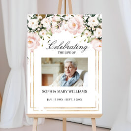 Rosa Blume Foto Gedenkfeier Beerdigung Poster