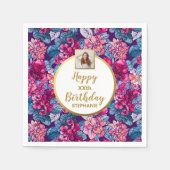 Rosa Blume, Foto, jedes Alter, Geburtsdatum Serviette (Vorderseite)