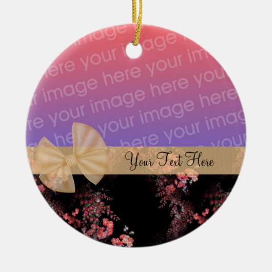 Rosa Blume Foto Keramik Ornament (Vorne)