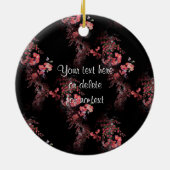 Rosa Blume Foto Keramik Ornament (Hinten)