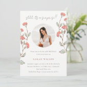 Rosa Blume Foto Überraschung jedes Alter Geburtsta Dankeskarte (Stehend Vorderseite)