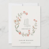 Rosa Blume Foto Überraschung jedes Alter Geburtsta Dankeskarte (Rückseite)