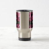 Rosa Blume Foto und Monogramm Reisebecher (Mittel)