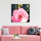 Rosa Blume Foto Wrapped Canvas Leinwanddruck (Insitu (Wohnzimmer))